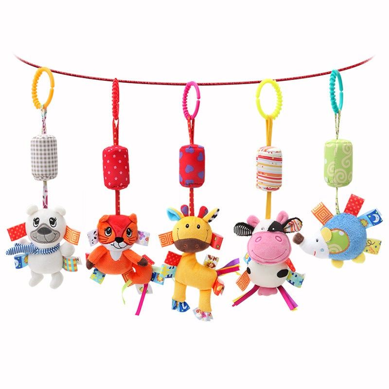 Dolery Baby Wind Chime Animal Stroller Pendant Baby Bed Hanging Wind Chime Ringing Infant Plush Toy(D105B Fox) - Image 2