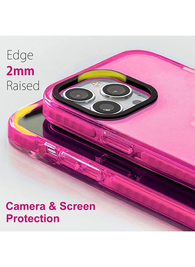 Fluorescence Clear Case for iPhone 13 Pro Max 6.7inch, Soft Silicone Shockproof Protective Case, Phone Shell Accessories (Pink)  - Image 3