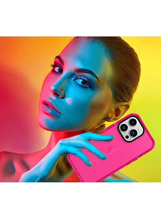 Fluorescence Clear Case for iPhone 13 Pro Max 6.7inch, Soft Silicone Shockproof Protective Case, Phone Shell Accessories (Pink)  - Image 5