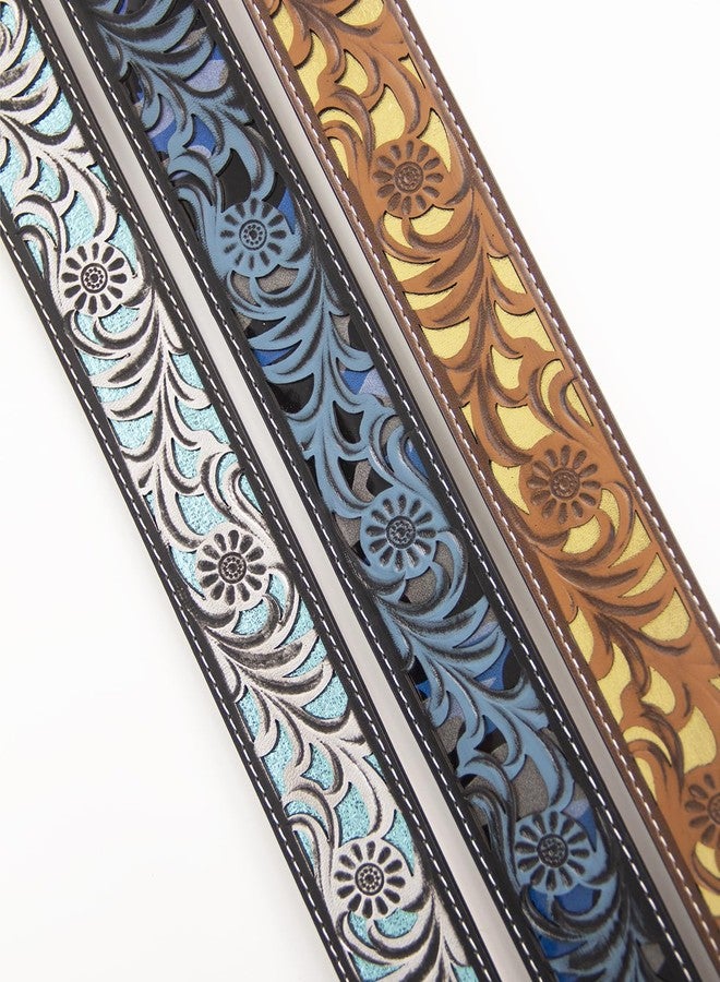 TOPACC Western Belts for Woman Men Cowboy Belt Cowgirl Bohemian Floral Tooled Belt for Jeans Pants Country Concert Outfit - Image 4