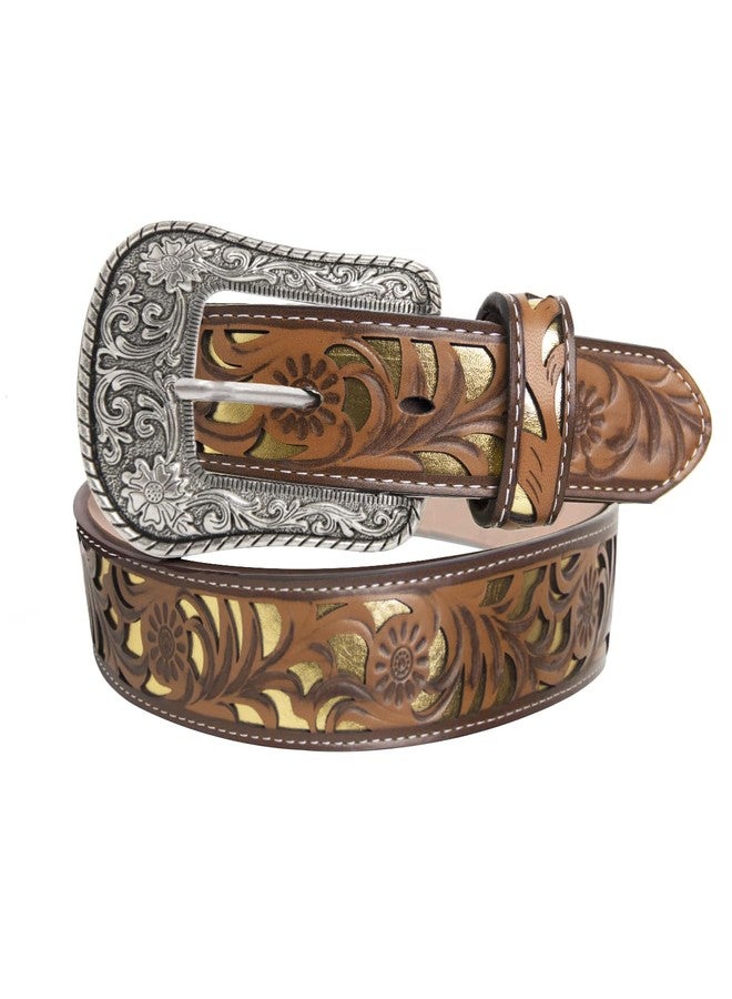 TOPACC Western Belts for Woman Men Cowboy Belt Cowgirl Bohemian Floral Tooled Belt for Jeans Pants Country Concert Outfit - Image 1
