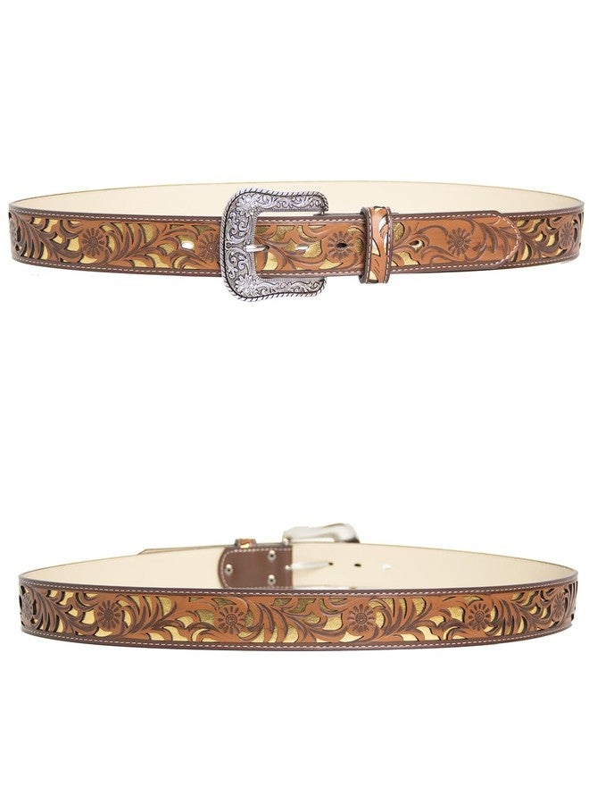 TOPACC Western Belts for Woman Men Cowboy Belt Cowgirl Bohemian Floral Tooled Belt for Jeans Pants Country Concert Outfit - Image 3