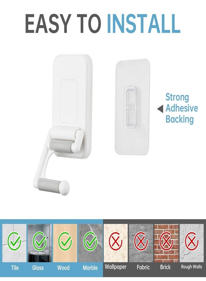 NiHome Multi-Use Wall Mounted Mop Holders 4PCS for Mops, Brooms, Tools, Umbrellas, Kitchen & Bathroom Supplies, Space-Saving Broom Holder with 180° Rotating Design, Self-Adhesive No-Drill Installation - Image 2