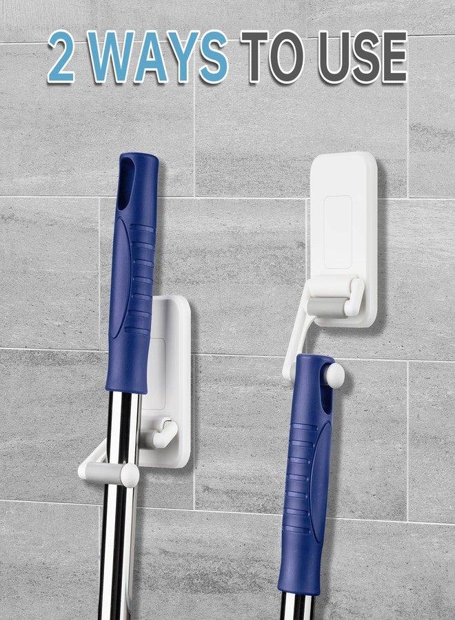 NiHome Multi-Use Wall Mounted Mop Holders 4PCS for Mops, Brooms, Tools, Umbrellas, Kitchen & Bathroom Supplies, Space-Saving Broom Holder with 180° Rotating Design, Self-Adhesive No-Drill Installation - Image 3