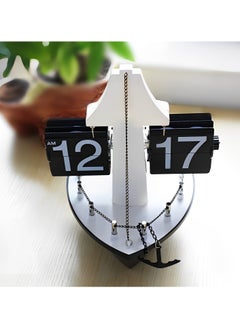 Fearlex Automatic Retro Flip Clock | Antique Mechanical Table Clock | Boat Style Automatic Flip Desk Clock with Large Digital Number Display for Office, Bedroom, Living Room, Home Decor  - Image 3