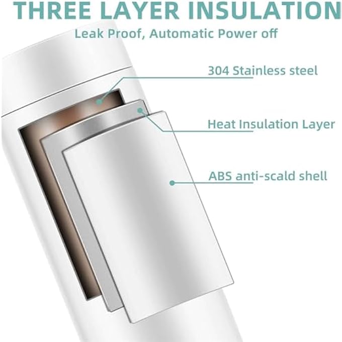 YARDHOBI Travel Electric Kettle Portable Small Mini Tea Coffee Kettle Water Boiler Personal Hot Water Boiler Travel Tea Kettle 304 Stainless Steel With Auto ShutOff Protection BpaFree White - Image 4
