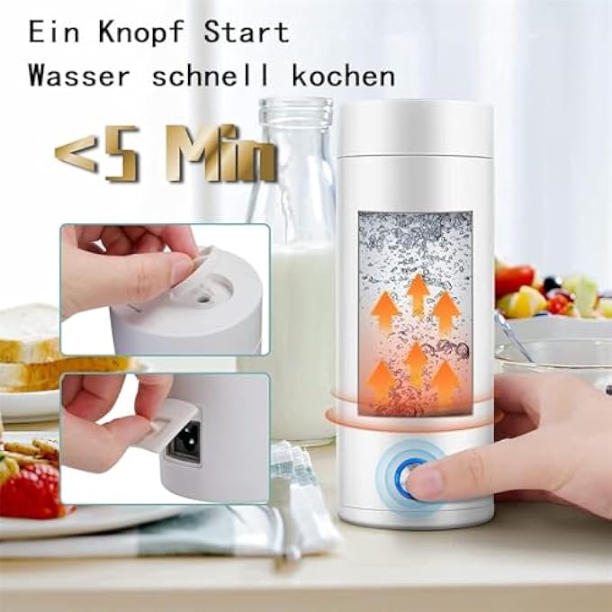 YARDHOBI Travel Electric Kettle Portable Small Mini Tea Coffee Kettle Water Boiler Personal Hot Water Boiler Travel Tea Kettle 304 Stainless Steel With Auto ShutOff Protection BpaFree White - Image 5