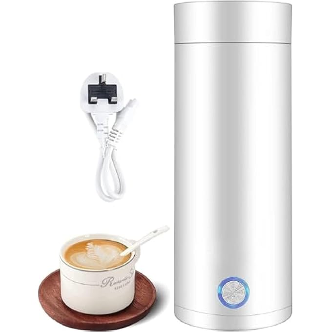 YARDHOBI Travel Electric Kettle Portable Small Mini Tea Coffee Kettle Water Boiler Personal Hot Water Boiler Travel Tea Kettle 304 Stainless Steel With Auto ShutOff Protection BpaFree White - Image 2