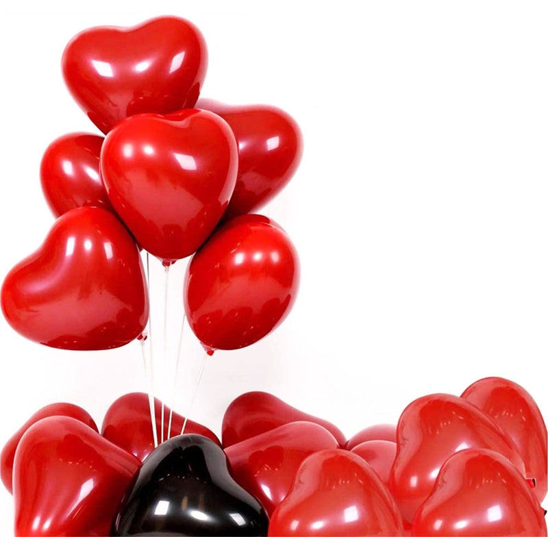 atorakushon Latex Heart shaped Red Color Super Quality Rubber Balloons 10" Christmas Xmas Balloons Best For Theme Party Decoration Valentine Birthday Wedding Anniversary Office Party Pack of 25 - Image 4