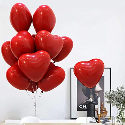 atorakushon Latex Heart shaped Red Color Super Quality Rubber Balloons 10" Christmas Xmas Balloons Best For Theme Party Decoration Valentine Birthday Wedding Anniversary Office Party Pack of 25 - Image 1