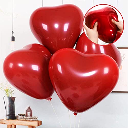 atorakushon Latex Heart shaped Red Color Super Quality Rubber Balloons 10" Christmas Xmas Balloons Best For Theme Party Decoration Valentine Birthday Wedding Anniversary Office Party Pack of 25 - Image 3