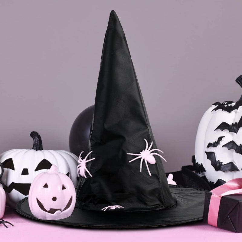 CCINEE Transparent body 12 Pcs Halloween Decoration Witch Hats, Bulk Hanging Witch Costume Caps Accessories with 120 Pcs Bat Wall Stickers for Halloween Themed Party Yard Decoration Light & heavy use compatible - Image 4