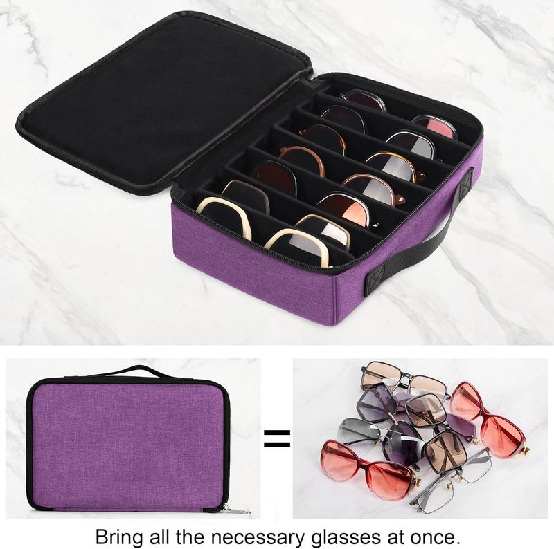 Bukere Travel Sunglasses Organizer Case, Adjustable Slot For Multiple Pairs, Portable Eyeglasses Storage Box for Men Women - Image 5