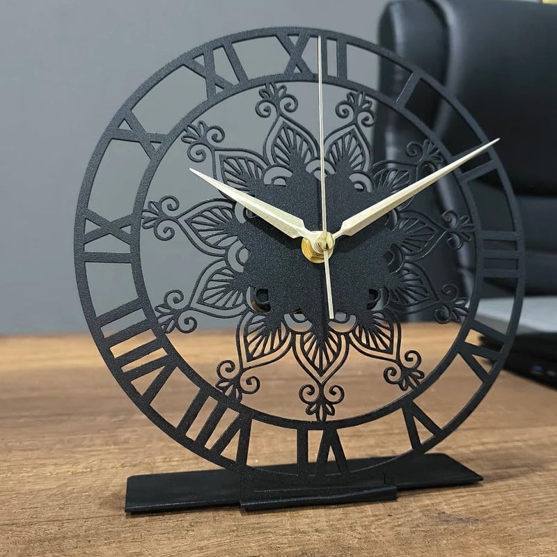 Decorila Classic Tabletop Office Clock Metal Desktop Clock Mid Century Clock Gift Home Office ClockShelf Silent ClockNew Home GiftBusiness Gift 8 Inch - Image 2