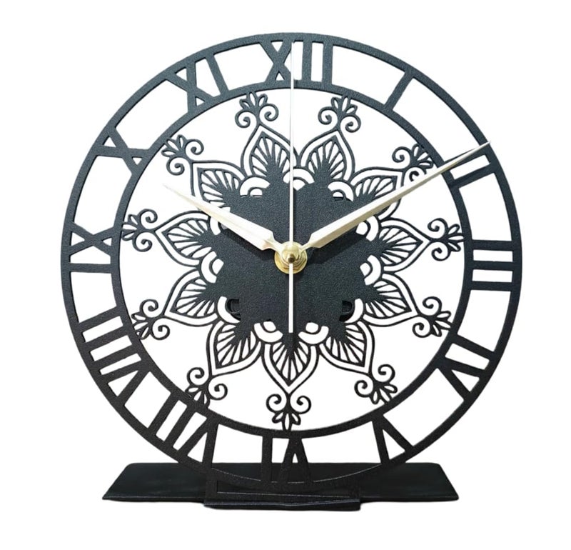 Decorila Classic Tabletop Office Clock Metal Desktop Clock Mid Century Clock Gift Home Office ClockShelf Silent ClockNew Home GiftBusiness Gift 8 Inch - Image 1