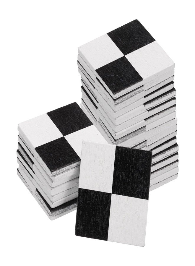 CoCud Dollhouse Flooring, 1.18" Square, Wood Miniature Floorboard (Black/White) - (Applications: for Dollhouse Decoration), 9-Pieces - Image 1