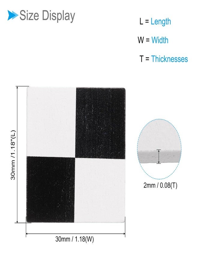 CoCud Dollhouse Flooring, 1.18" Square, Wood Miniature Floorboard (Black/White) - (Applications: for Dollhouse Decoration), 9-Pieces - Image 2