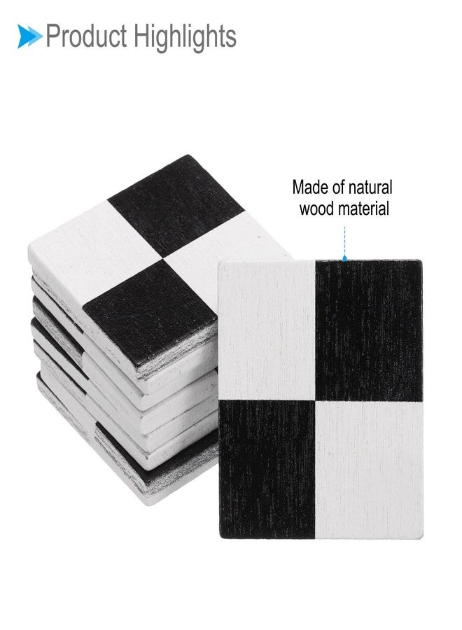 CoCud Dollhouse Flooring, 1.18" Square, Wood Miniature Floorboard (Black/White) - (Applications: for Dollhouse Decoration), 9-Pieces - Image 5