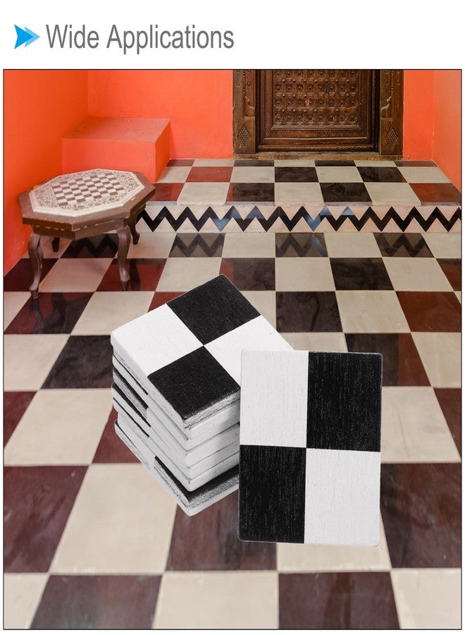 CoCud Dollhouse Flooring, 1.18" Square, Wood Miniature Floorboard (Black/White) - (Applications: for Dollhouse Decoration), 9-Pieces - Image 3