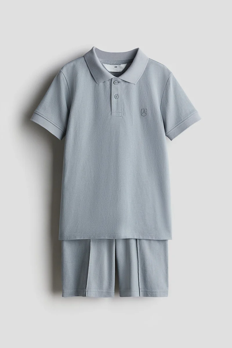 H&M 2-piece cotton piqué set