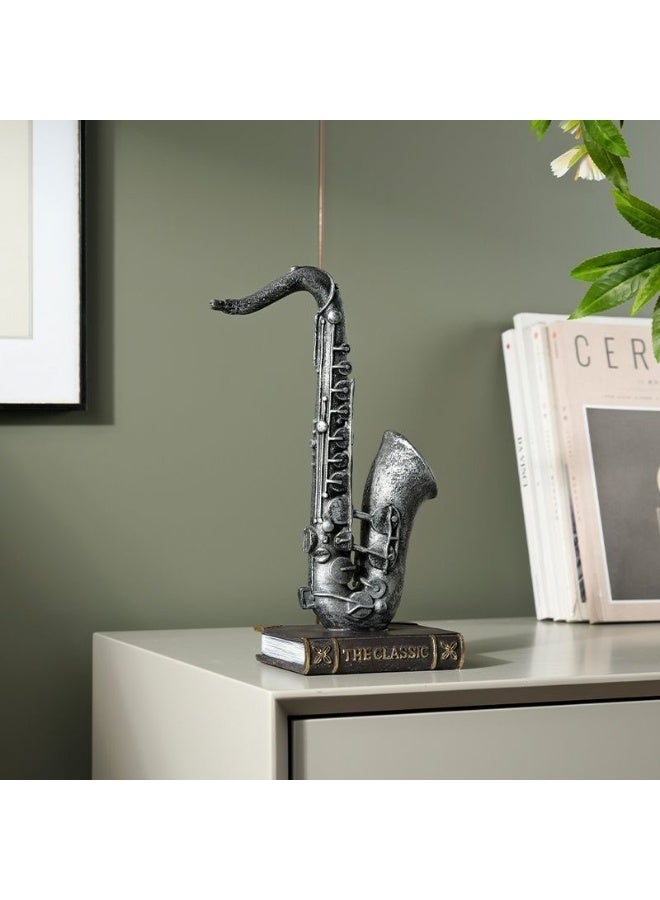 مانتا تمثال ساكسفون على الطراز الرجعي، قطعة يدوية الصنع من الراتين للديكور المنزلي ومكتب العمل، هدية موسيقية فريدة لعيد الميلاد ورأس السنة وم favors الحفلات - Image 5