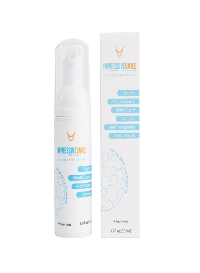 Impressive Smile Dental Appliance Cleaner and Teeth Whitener Foam Compatible with Aligners, Retainers, Mouthguards, & Nightguards– Whitens Teeth, Fights Bad Breath – 50ml (1 Pack - Image 1