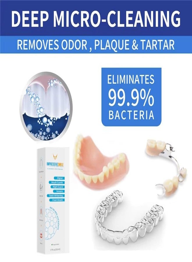 Impressive Smile Dental Appliance Cleaner and Teeth Whitener Foam Compatible with Aligners, Retainers, Mouthguards, & Nightguards– Whitens Teeth, Fights Bad Breath – 50ml (1 Pack - Image 5