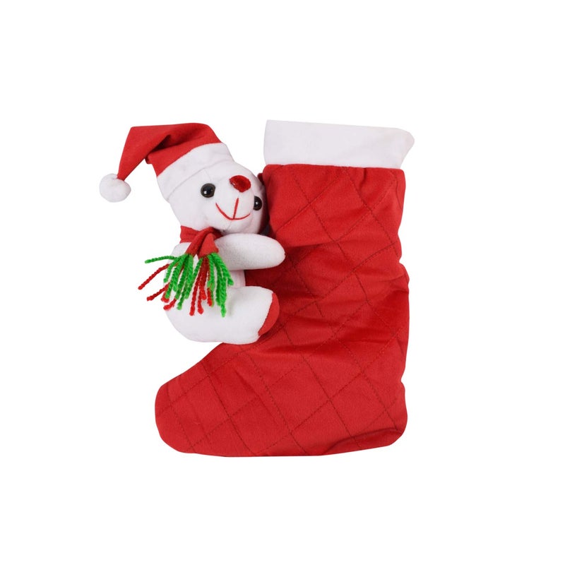 Ultra 16 Inch Smooth Stocking Santa Claus Socks Fully Stuffed Soft Plush Toy for Kids in Red|Animal Toy Birthday | Anniversary | Christmas | Diwali | Home Decor - Image 1