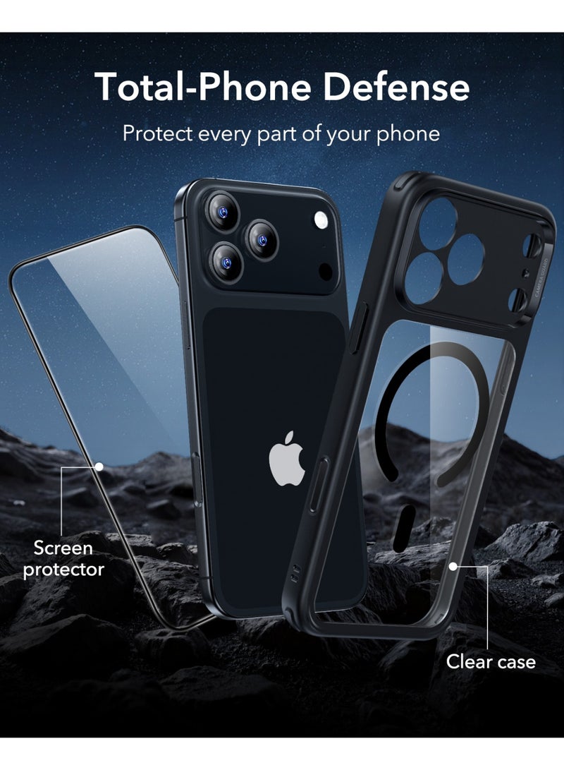 ESR iPhone 17 Pro Max HaloLock Classic Hybrid Case + Screen Protector Set (2 in 1) – MagSafe Compatible with Camera Control Button, Military-Grade Drop Protection & Shock-Absorbing Corners - Clear Black - Image 4