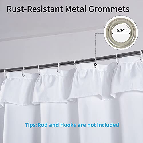 YOSTEV White Ruffle Shower Curtain Farmhouse Fabric Cloth Shower Curtains for Bathroom,Stall 54x78 inches - Image 4