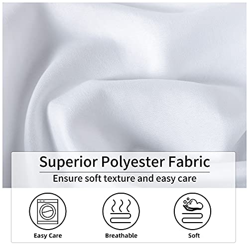 YOSTEV White Ruffle Shower Curtain Farmhouse Fabric Cloth Shower Curtains for Bathroom,Stall 54x78 inches - Image 3
