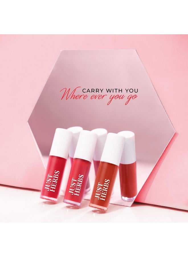 جاست هيربز مجموعة أحمر شفاه سائل مطفي أيورفيدا من جاست هيربز، مكونة من 5 قطع، بلون شفاه يدوم طويلًا، مرطب وخفيف الوزن، بألوان زاهية ووردية - خالية من البارابين والسيليكون - 5 مل - Image 3