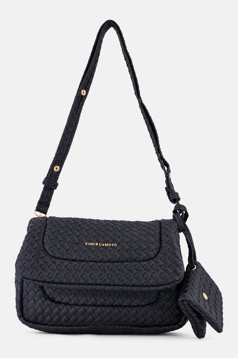 VINCE CAMUTO Women Brand Logo Cross Body Bag With Small Coin Purse, Charcoal  - Image 1