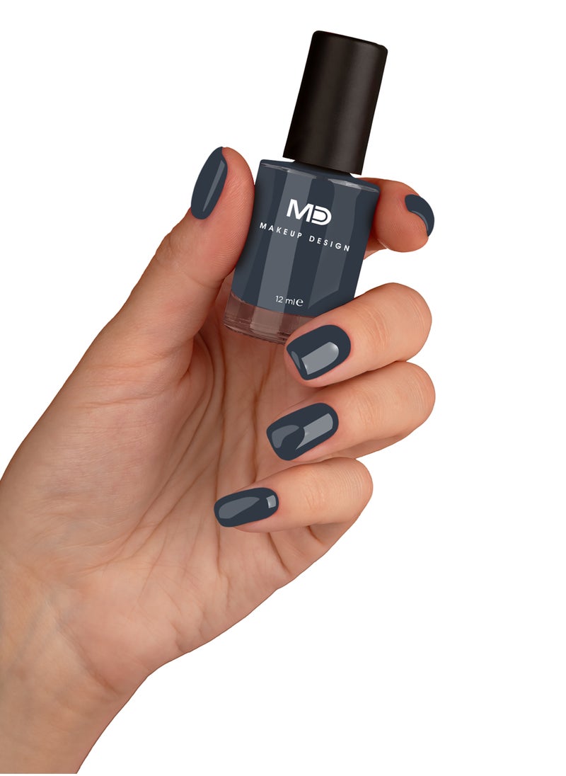 MD MAKE UP DESIGN MD European Nail Polish VIBES, Dark Blue 228, 12 ml  - Image 2