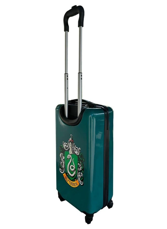 هاري بوتر حقيبة سفر هاري بوتر سليذرين بعجلات - حقيبة سفر دوارة مقاس 20 بوصة قابلة للتخصيص للأطفال والكبار | حقيبة سفر صلبة بنقشة شعار الثعبان مع اسم مخصص - Image 3