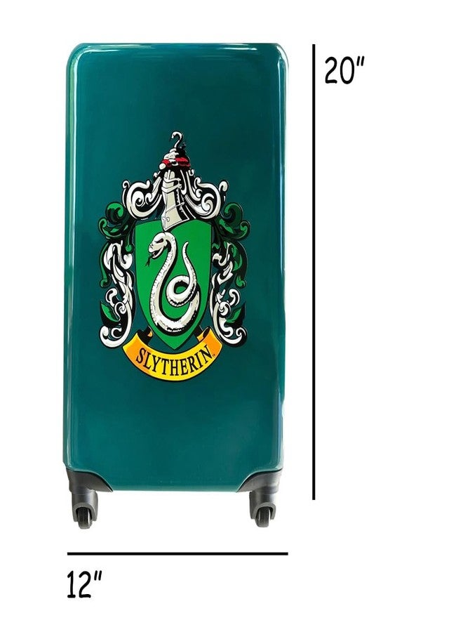 هاري بوتر حقيبة سفر هاري بوتر سليذرين بعجلات - حقيبة سفر دوارة مقاس 20 بوصة قابلة للتخصيص للأطفال والكبار | حقيبة سفر صلبة بنقشة شعار الثعبان مع اسم مخصص - Image 5