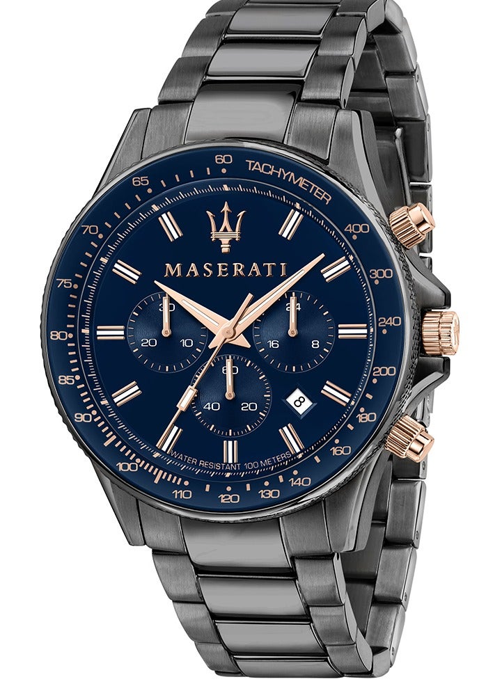 مازيراتي ساعة مازيراتي الرجالية من الستانلس ستيل باللون الرمادي مع سوار من الستانلس ستيل - Image 1