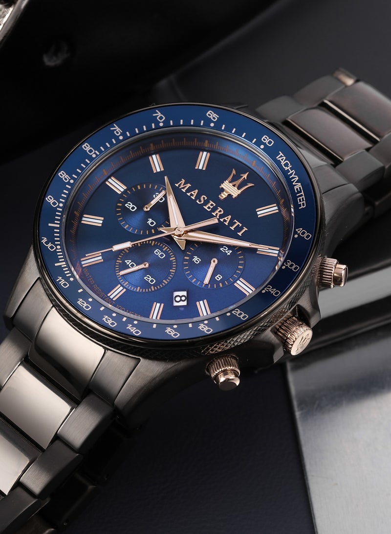 مازيراتي ساعة مازيراتي الرجالية من الستانلس ستيل باللون الرمادي مع سوار من الستانلس ستيل - Image 2