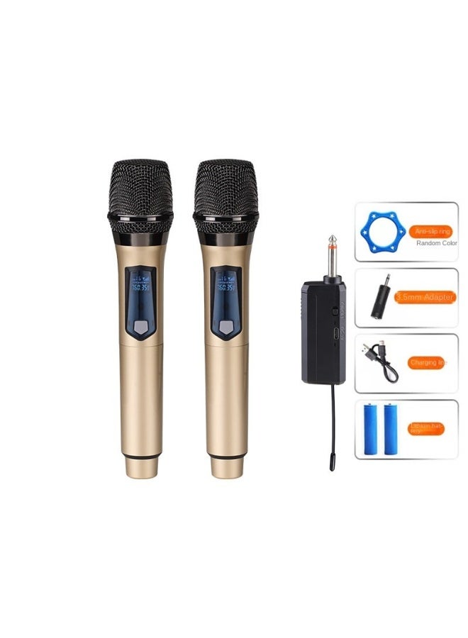 Live Wireless Microphone Home Karaoke One-drag-two Outdoor Sound System Tv Singing Conference Stage Sound Card Microphone - Image 1