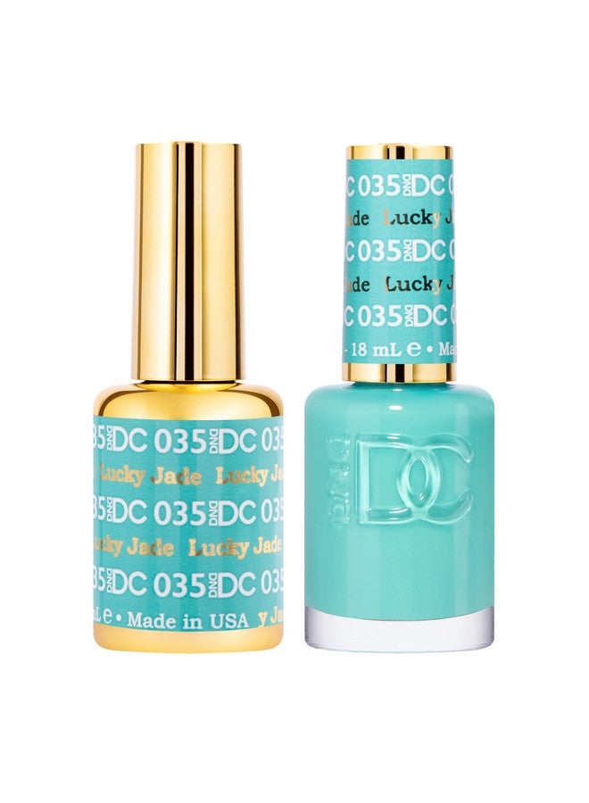 DAISY DND Dnd Gel Polish Set 1 Each Of Green Gel Polish And Green Nail Polish 035 Lucky Jade 0.5 Fl Oz - Image 1