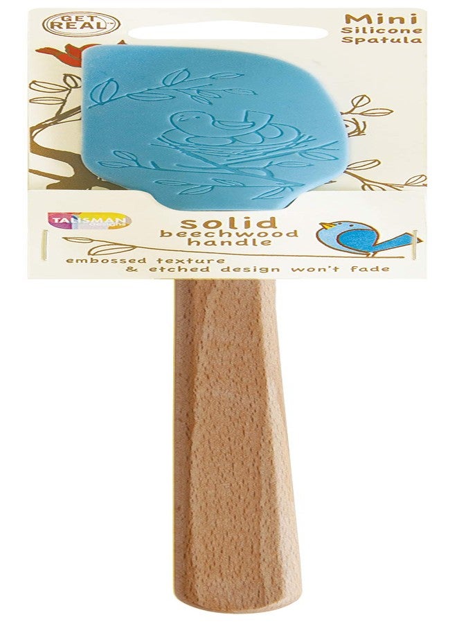 Talisman Designs Small Silicone Spatula & Laser Etched Beechwood Handle | Nature Design | Cute & Functional Kitchen Tool | Natural Wooden Decorative Spatula - Image 1