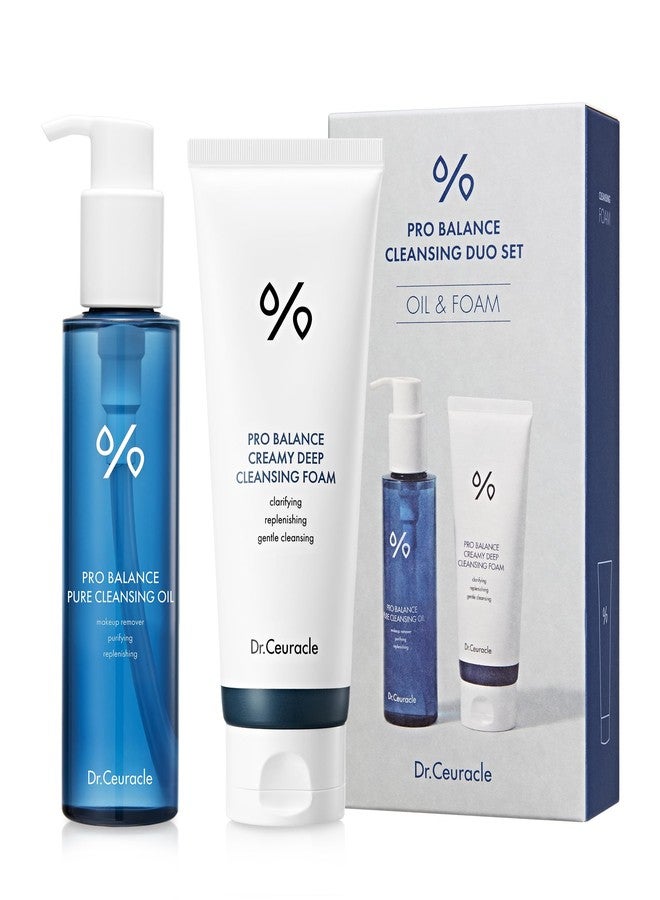 leegeehaam Dr.Ceuracle Pro Balance Double Cleansing Duo Set - pH Balanced Gentle Face Wash Cleanser for All Skin Types, Korean Skincare Gift Set (Cleansing Oil & Cleansing Foam) - Image 1