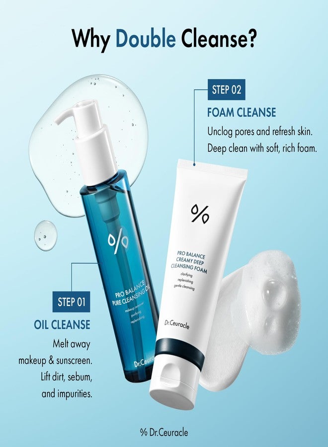 leegeehaam Dr.Ceuracle Pro Balance Double Cleansing Duo Set - pH Balanced Gentle Face Wash Cleanser for All Skin Types, Korean Skincare Gift Set (Cleansing Oil & Cleansing Foam) - Image 2