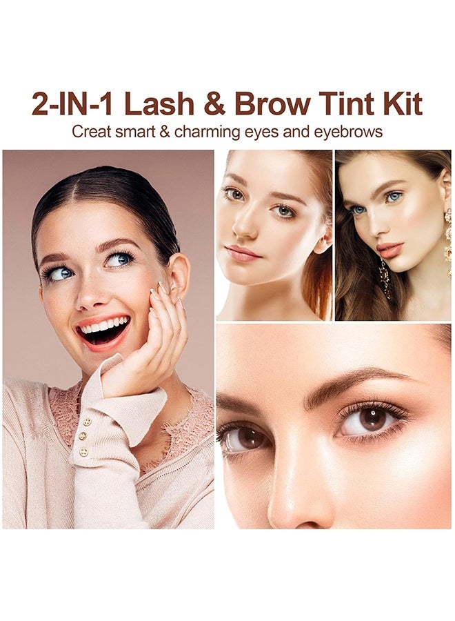 إيكونساين طقم صبغ الرموش والحواجب، 2 في 1 للرموش والحواجب، كريم صبغ الحواجب شبه الدائم، مقاوم للماء وسريع الجفاف، طقم لون للرموش، تركيبة لطيفة لأمان طويل الأمد، مريح وسهل الاستخدام (أسود) - Image 4