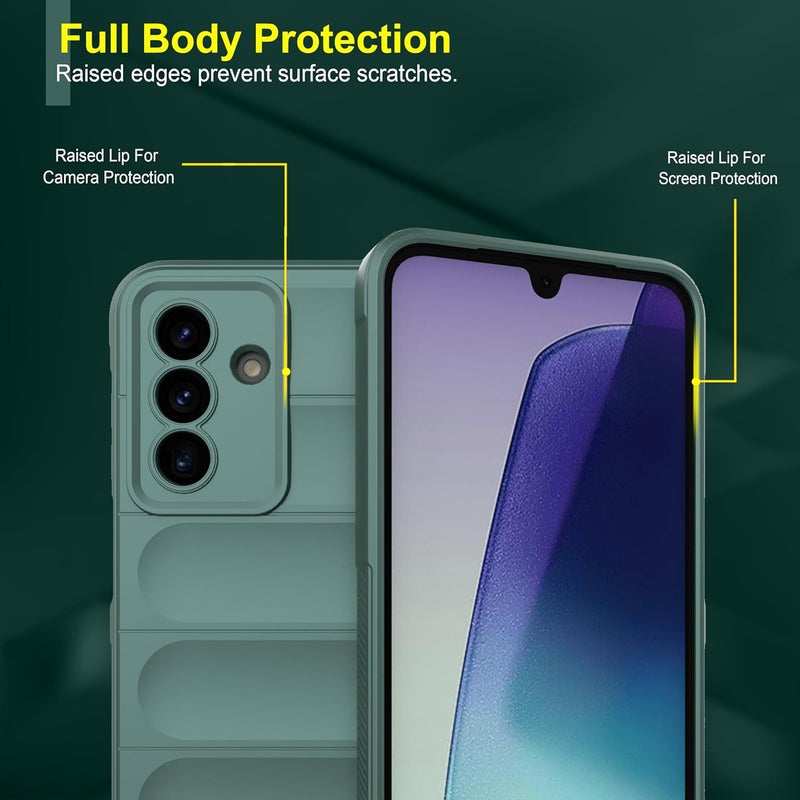 ZAPCASE غطاء خلفي لجهاز سامسونج جالاكسي A17 5G | غطاء سحري من السيليكون السائل مع حماية للكاميرا | أخضر داكن - Image 3