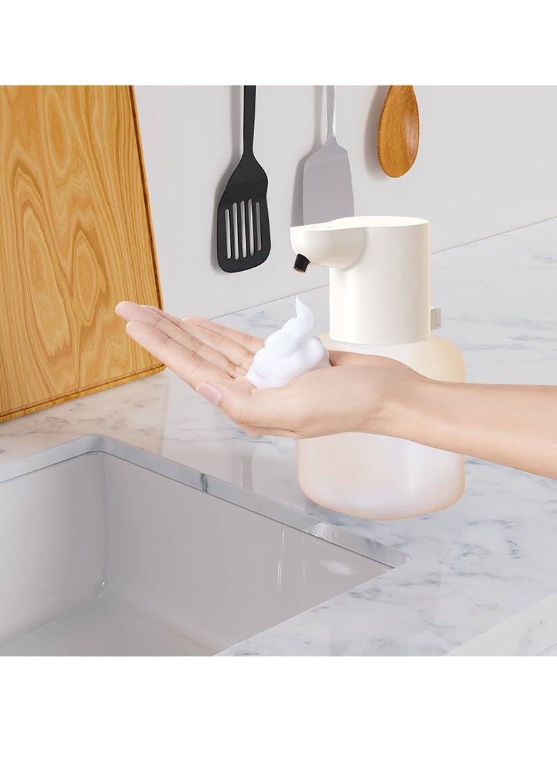 موزع صابون رغوي تلقائي، 420 مل موزع صابون بدون لمس بالأشعة تحت الحمراء، موزع صابون يدوي قابل لإعادة الشحن مثبت على الحائط للحمام، المطبخ - Image 3