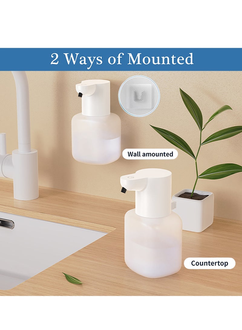 موزع صابون رغوي تلقائي، 420 مل موزع صابون بدون لمس بالأشعة تحت الحمراء، موزع صابون يدوي قابل لإعادة الشحن مثبت على الحائط للحمام، المطبخ - Image 4