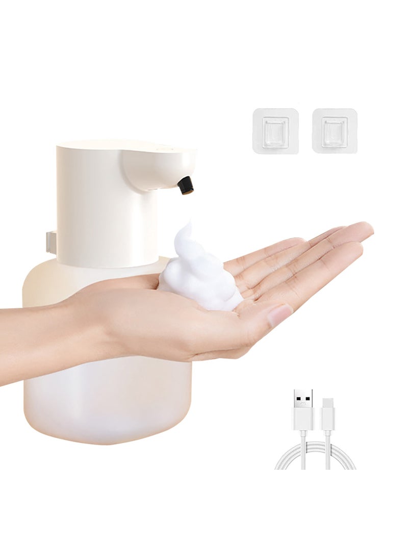 موزع صابون رغوي تلقائي، 420 مل موزع صابون بدون لمس بالأشعة تحت الحمراء، موزع صابون يدوي قابل لإعادة الشحن مثبت على الحائط للحمام، المطبخ - Image 1