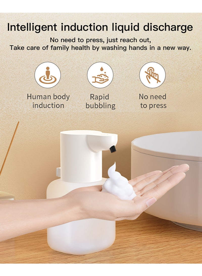 موزع صابون رغوي تلقائي، 420 مل موزع صابون بدون لمس بالأشعة تحت الحمراء، موزع صابون يدوي قابل لإعادة الشحن مثبت على الحائط للحمام، المطبخ - Image 2