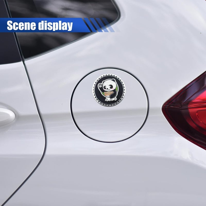 LHDOS Panda Badge Rated Car Emblem, 4 x 4 Round Automotive Emblem Decal, 3D Metal Car Exterior Decoration Sticker Compatible with Cars, Trucks, SUVs, Wrangler Vehicles (Panda) Multi-purpose - Image 3